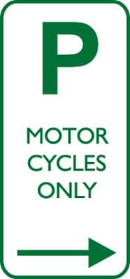 Official NSW motorcycle parking sign example