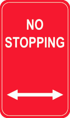 Official NSW No Stopping sign example