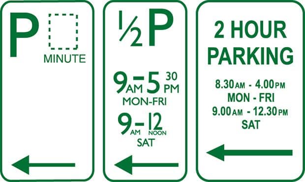 Official NSW timed parking sign example