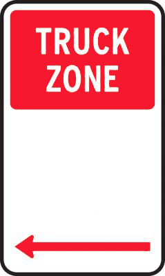 Official NSW Truck Zone sign example