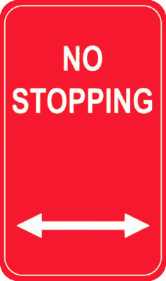 No Stopping parking sign