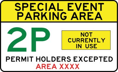 Special Event Parking parking sign