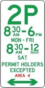 Permit Holders Excepted parking sign